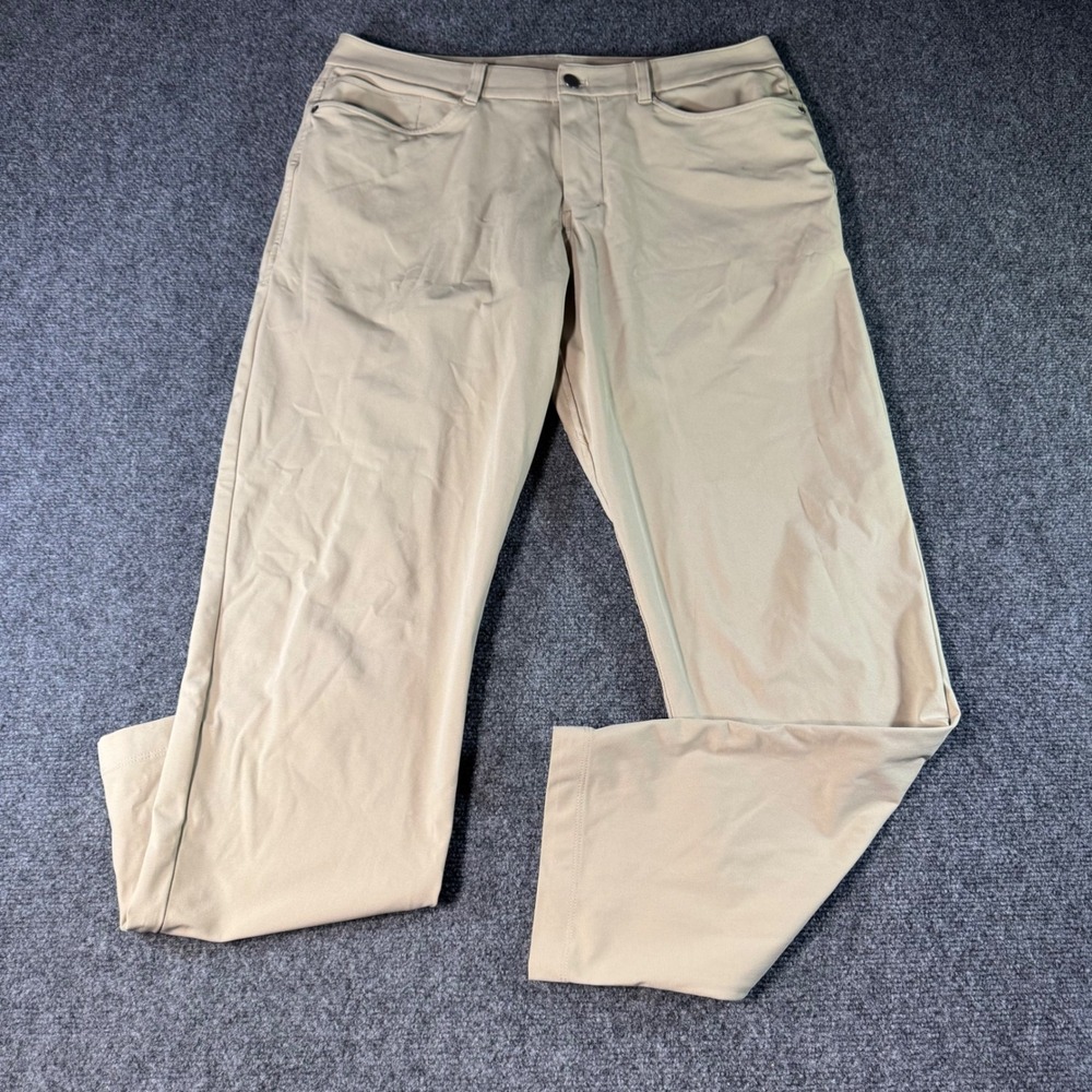 Lululemon Commission Classic-Fit Pant 34x30 Tan Khaki Warpstreme LM5A01S